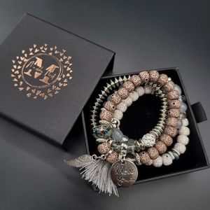 Multilayer Natural Stone Charm Tassel